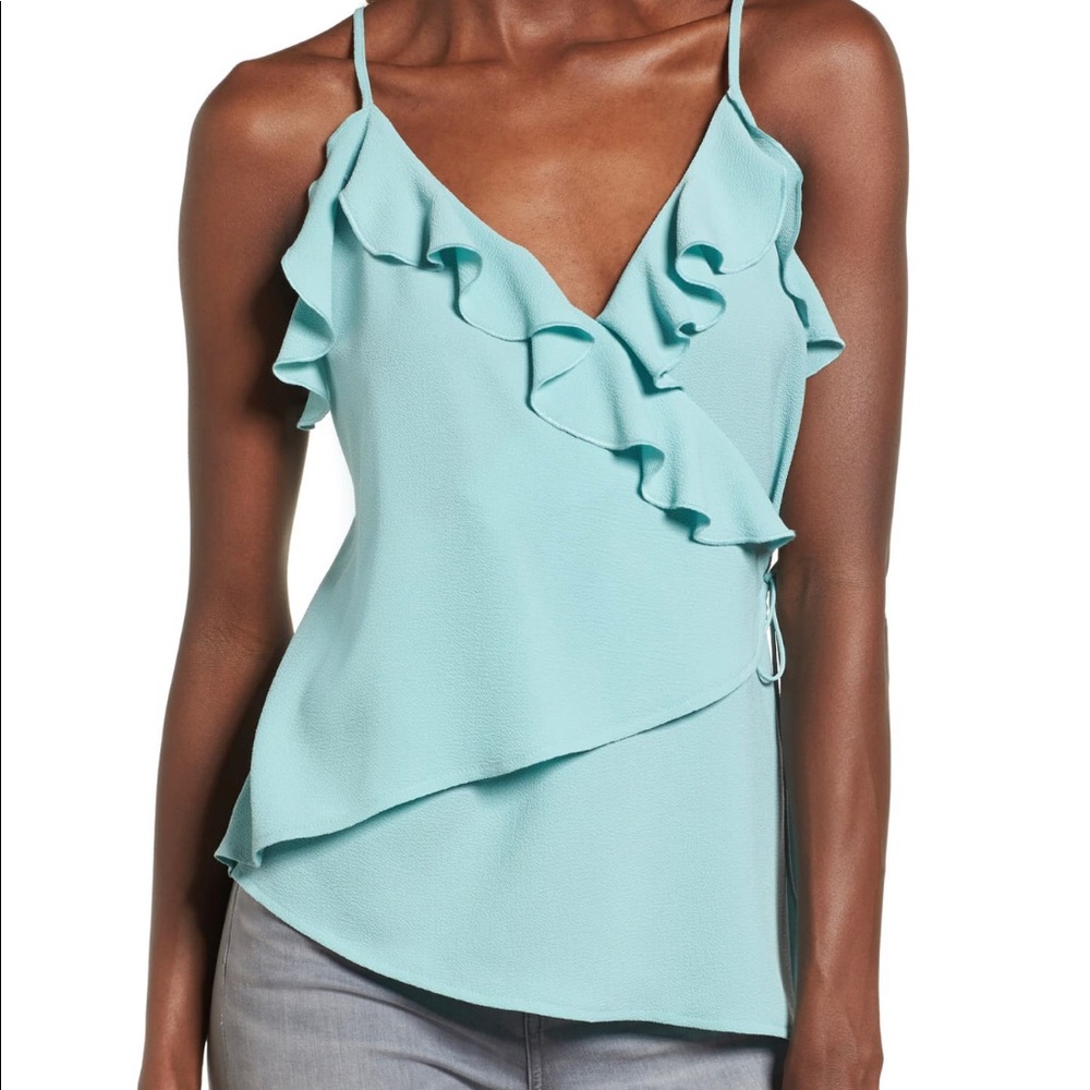 Leith Wrap Front Ruffle Tank